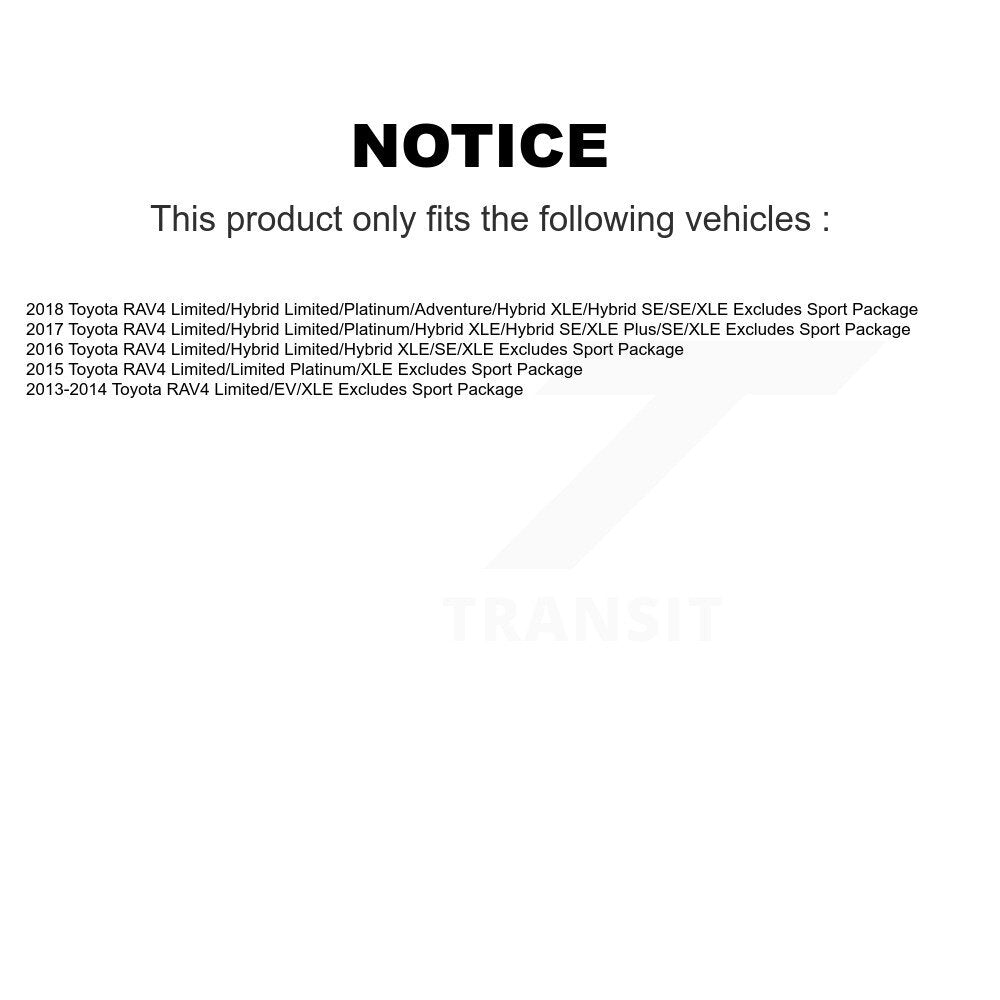 Disc Rotors Brake Pads Bearing Shock Suspension Front Kit (15Pc) For Toyota RAV4