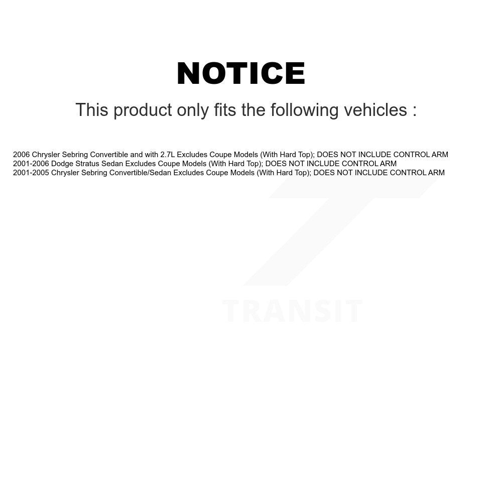 Rotors Brake Pads Bearing Suspension Front Kit (15Pc) For Chrysler Sebring Dodge