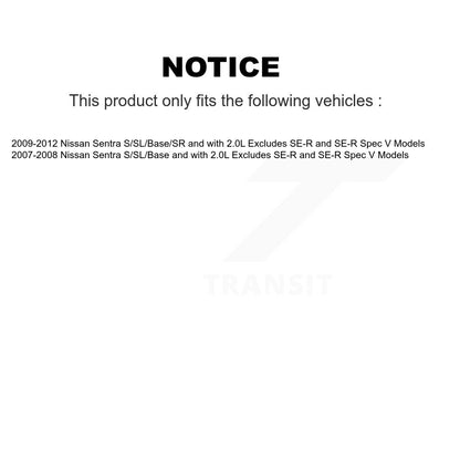 Disc Rotor Brake Pad Bearing Shock Suspension Front Kit (15Pc) For Nissan Sentra