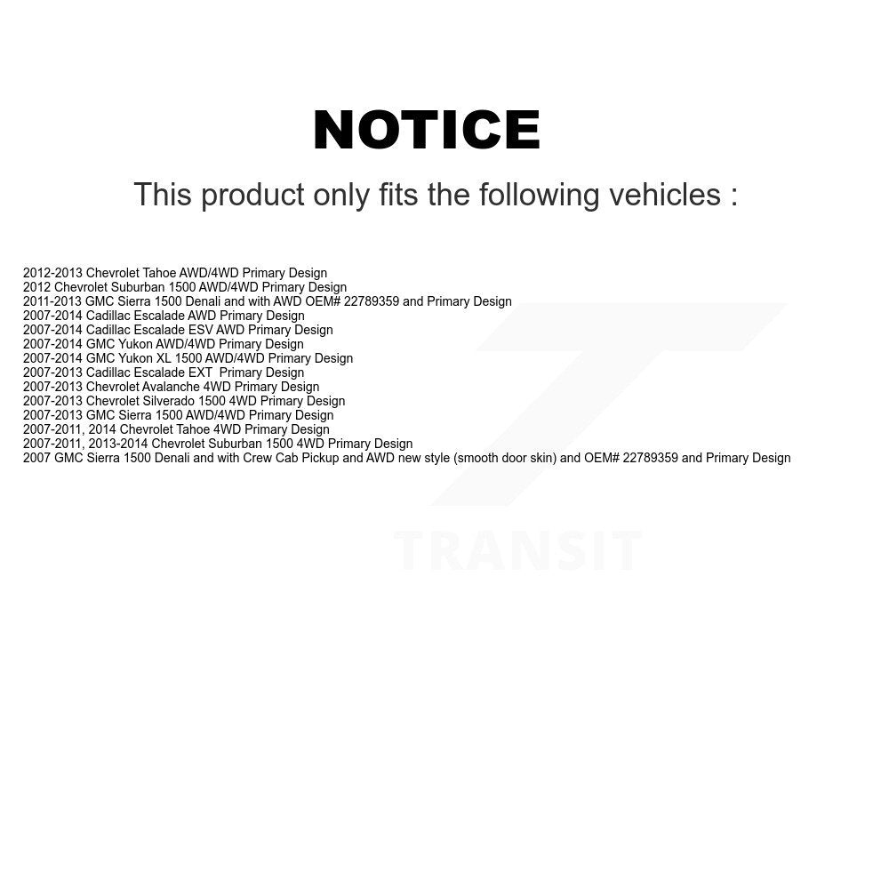 CV Axle Shaft Bearing Front Left Kit For Chevrolet GMC Sierra 1500 Silverado XL