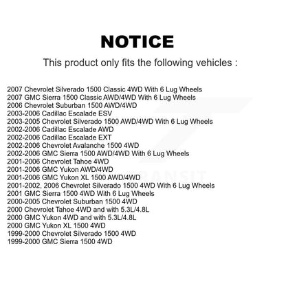 CV Axle Shaft Bearing Front Left Kit For Chevrolet GMC Silverado 1500 Sierra XL
