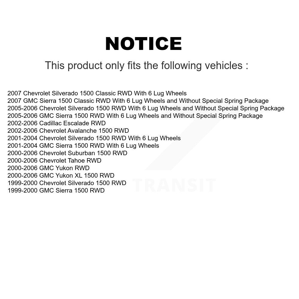 CV Axle Shaft Bearing Front Left Kit For Chevrolet GMC Silverado 1500 Sierra XL