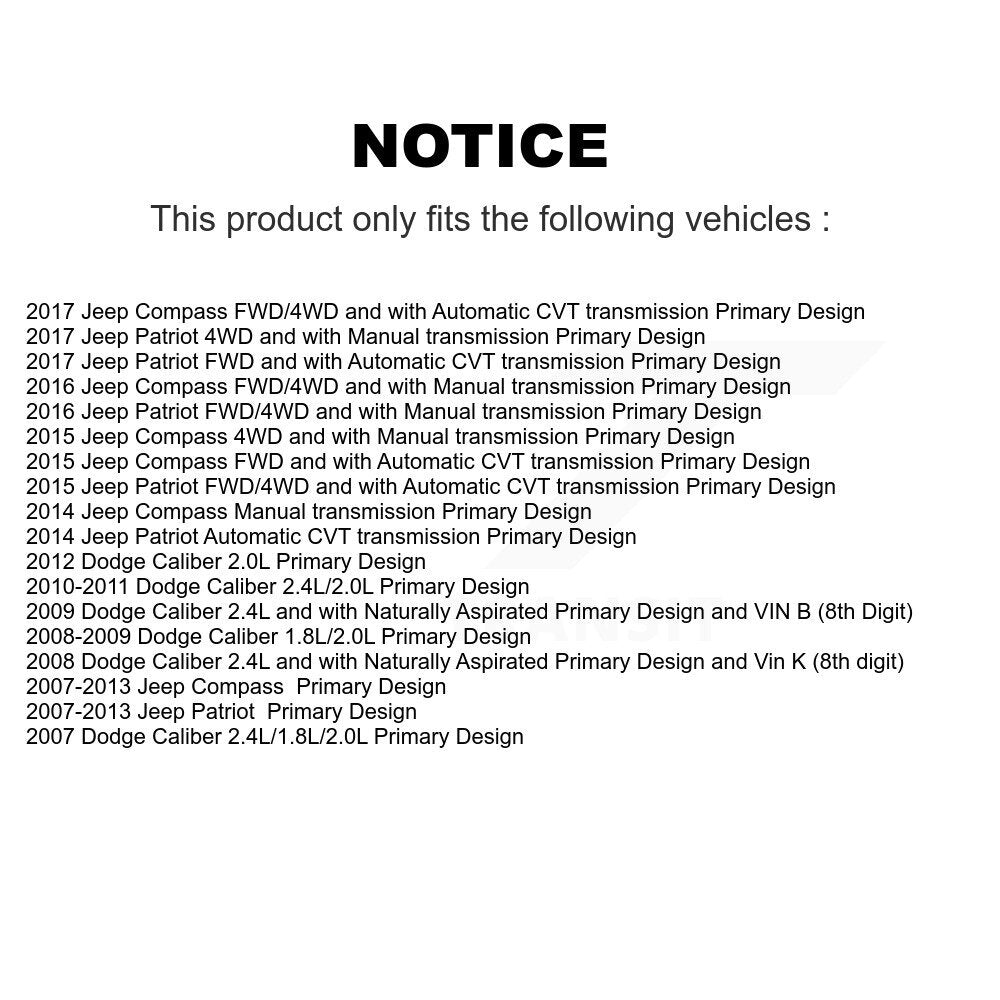 CV Axle Drive And Bearing Front Left Kit For Jeep Patriot Compass Dodge Caliber