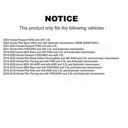 CV Axle Drive And Bearing Front Left Kit For Honda Pilot Acura MDX Passport