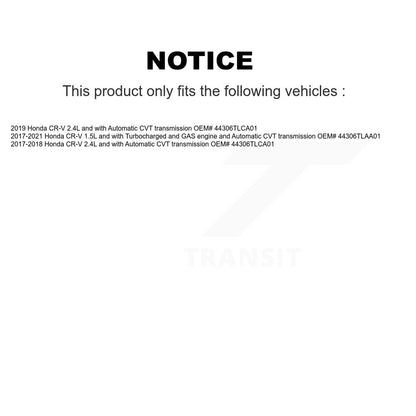 CV Axle Drive Shaft Complete Assembly And Bearing Front Left Kit For Honda CR-V