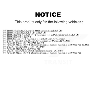 CV Axle Shaft And Bearing Front Right Kit For Chevrolet Malibu Pontiac G6 Saturn