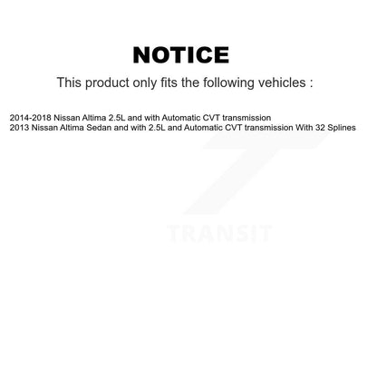 CV Axle Drive Shaft And Hub Bearing Assembly Front Right Kit For Nissan Altima