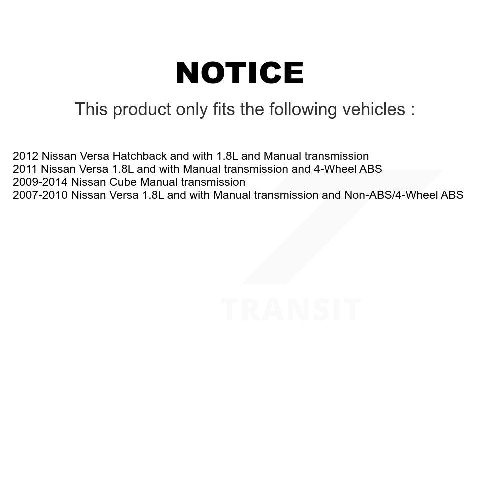 CV Axle Drive Shaft And Wheel Hub Bearing Front Right Kit For Nissan Versa Cube