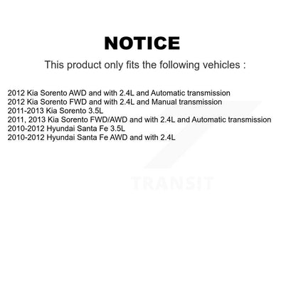 CV Axle Drive Shaft And Bearing Front Right Kit For Hyundai Santa Fe Kia Sorento