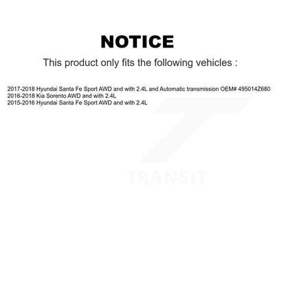 CV Axle Shaft And Bearing Front Right Kit For Hyundai Santa Fe Sport Kia Sorento