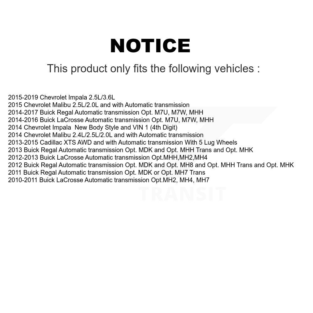 CV Axle Shaft Bearing Front Right Kit For Chevrolet Buick Malibu Impala LaCrosse