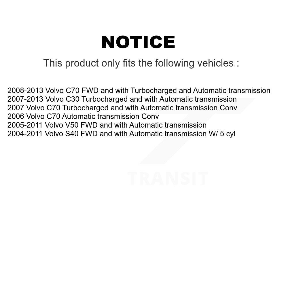 CV Axle Drive Shaft And Hub Bearing Front Right Kit For Volvo S40 C30 V50 C70