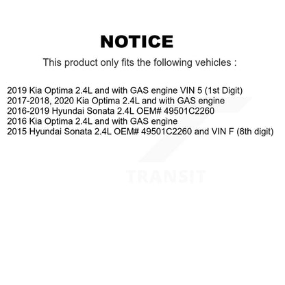 CV Axle Drive Shaft And Bearing Front Right Kit For Hyundai Sonata Kia Optima