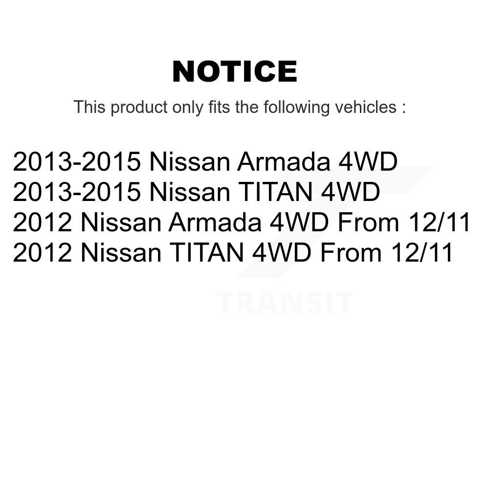 CV Axle Drive Shaft And Wheel Hub Bearing Front Kit For Nissan TITAN Armada 4WD