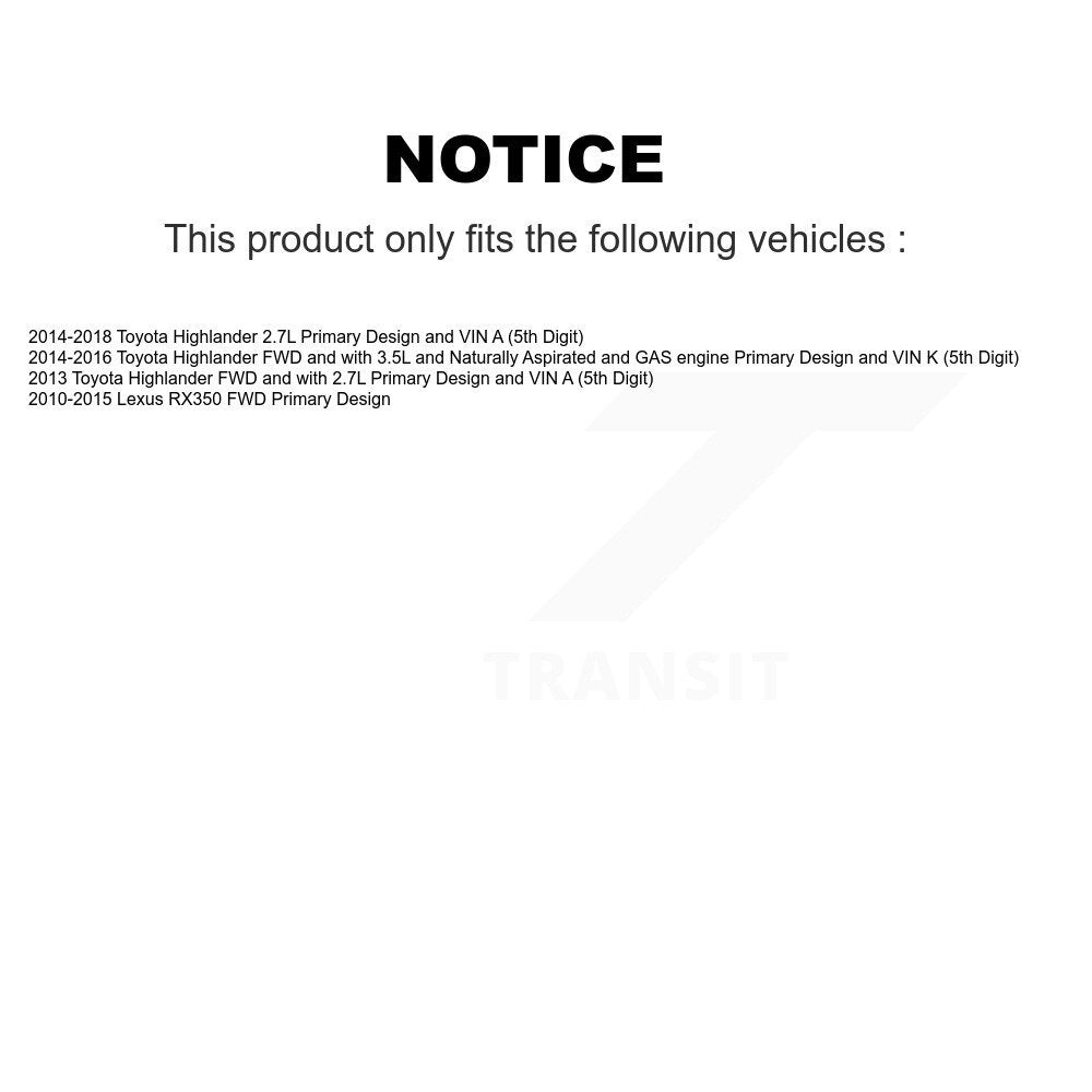 CV Axle Drive Shaft And Bearing Front Kit For Toyota Highlander Lexus RX350