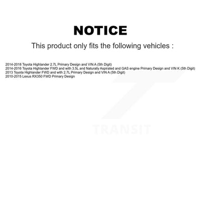 CV Axle Drive Shaft And Bearing Front Kit For Toyota Highlander Lexus RX350