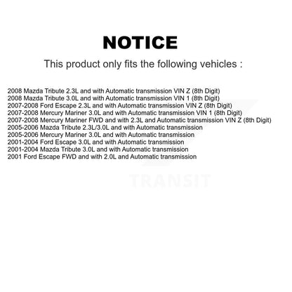 CV Axle And Bearing Front Kit For Ford Escape Mazda Tribute Mercury Mariner