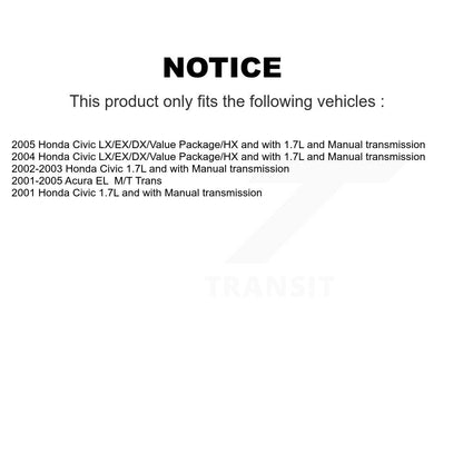 CV Axle Drive Shaft Assembly And Bearing Front Kit For Honda Civic Acura EL