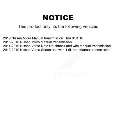 CV Axle Drive Shaft And Bearing Front Right Kit For Nissan Micra Versa Note