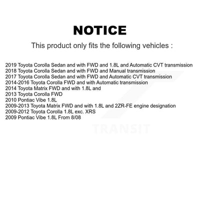 CV Axle Drive And Bearing Front Right Kit For Toyota Corolla Matrix Pontiac Vibe
