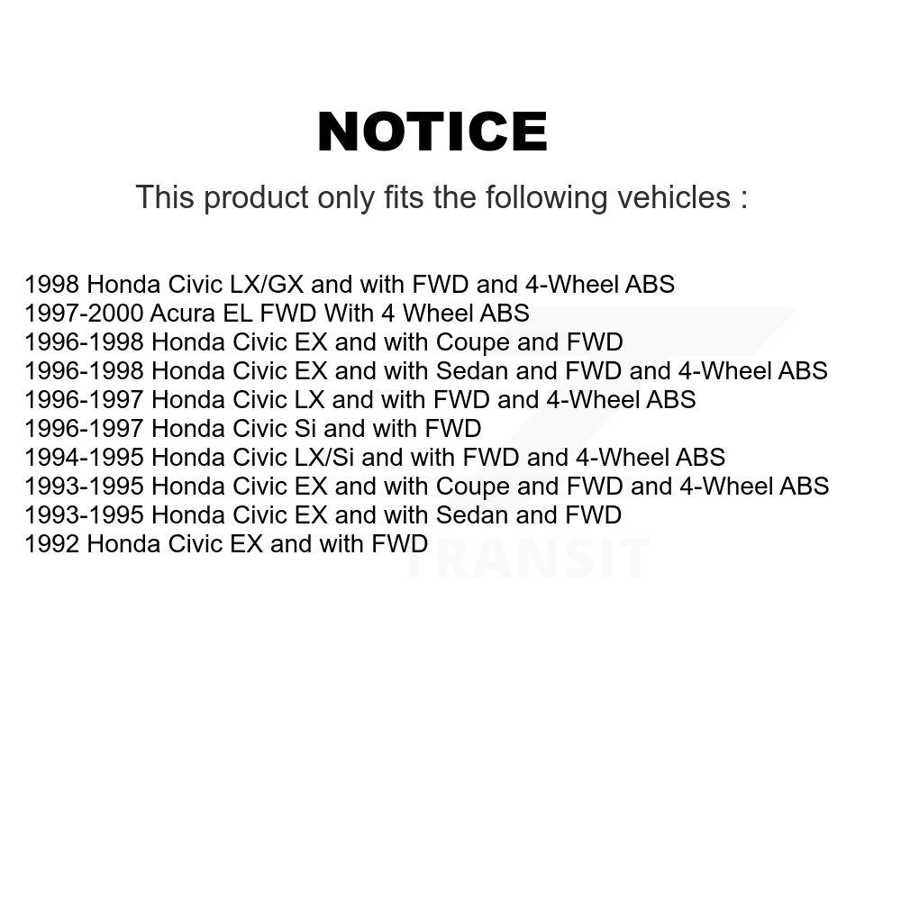 CV Axle Drive Shaft And Wheel Bearing Front Right Kit For Honda Civic Acura EL