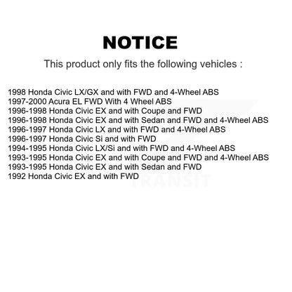 CV Axle Drive Shaft And Wheel Bearing Front Right Kit For Honda Civic Acura EL