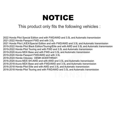 CV Axle Drive And Bearing Front Right Kit For Honda Pilot Acura MDX Passport