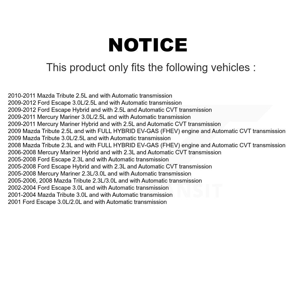 CV Axle & Bearing Front Right Kit For Ford Escape Mazda Tribute Mercury Mariner
