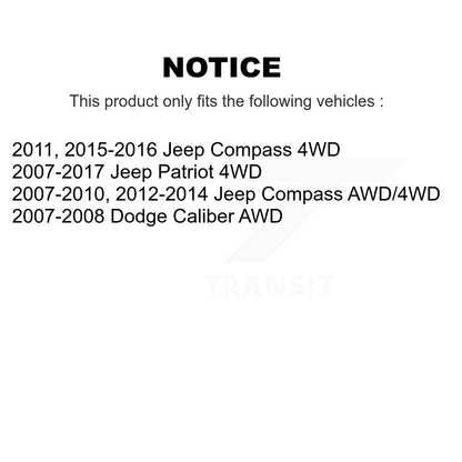 CV Axle Shaft And Bearing Rear Left Kit For Jeep Patriot Compass Dodge Caliber