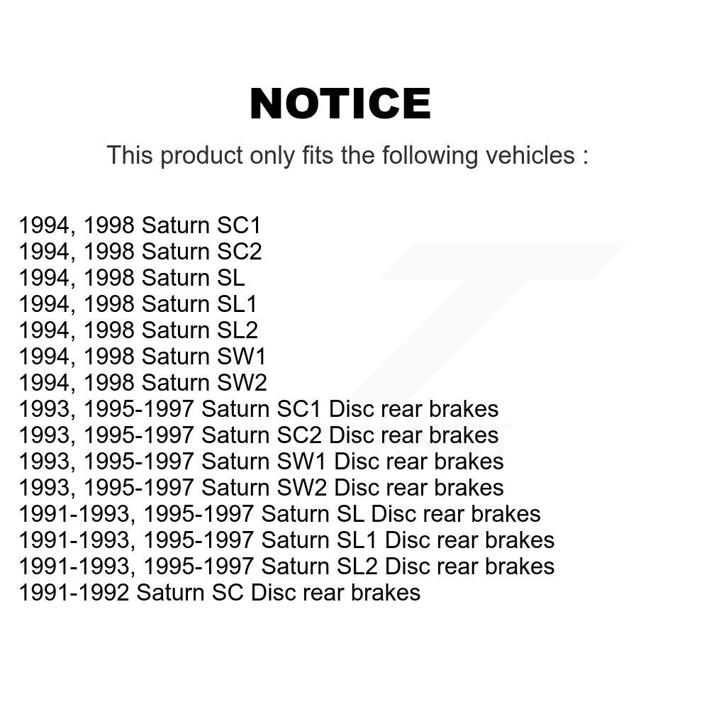 Semi-Metallic Disc Brake Pads Front Rear Kit For Saturn SL1 SL2 SC1 SW1 SC2 SW2