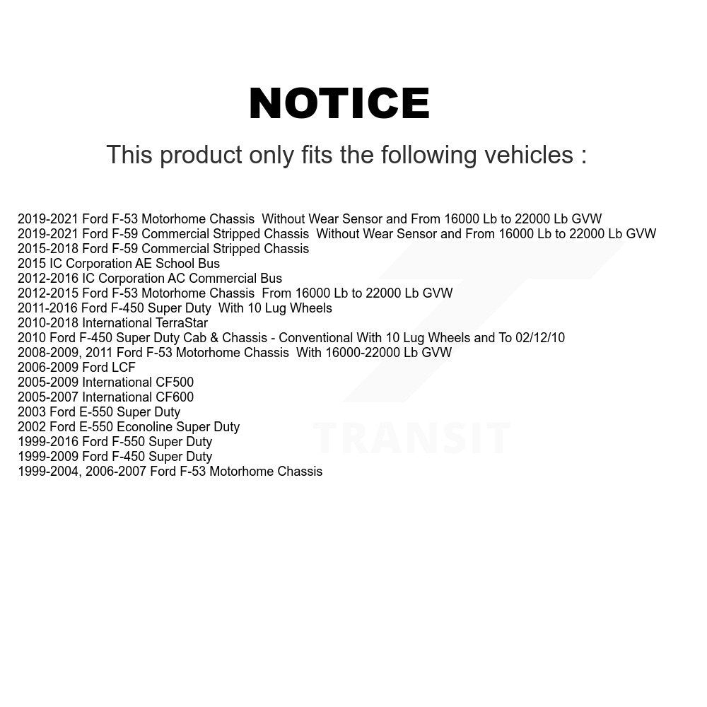 Semi-Metallic Disc Brake Pads Front Rear Kit For Ford F-450 Super Duty F-550 IC