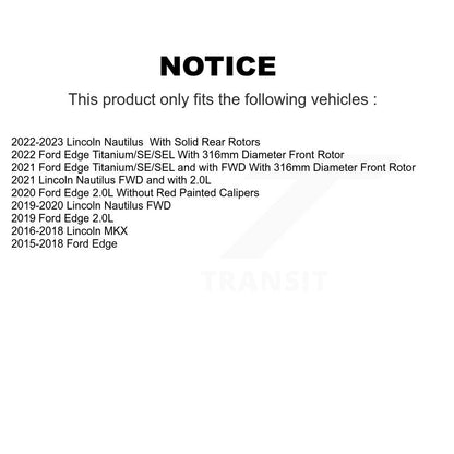 Ceramic Semi-Metallic Disc Brake Pads Front Rear Kit For Ford Edge Lincoln MKX