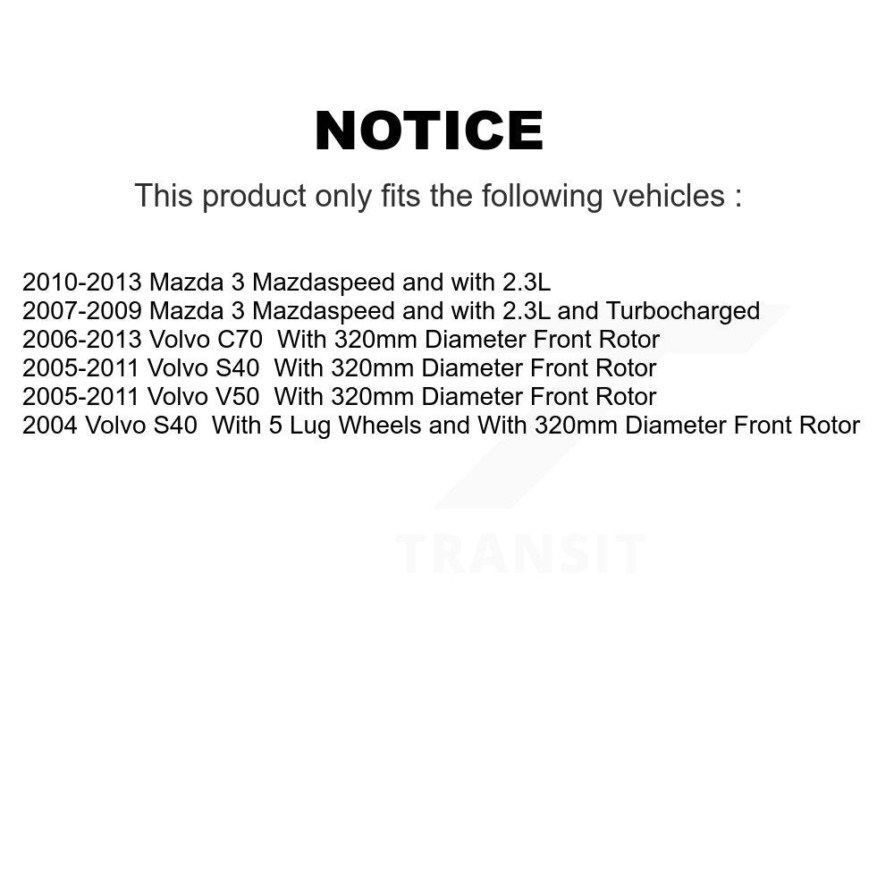 Semi-Metallic Disc Brake Pads Front Rear Kit For Mazda 3 Volvo S40 V50 C70