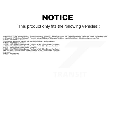 Semi-Metallic Disc Brake Pads Front Rear Kit For Volvo XC70 S60 V60 S80 Cross