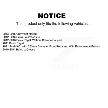Ceramic Disc Brake Pads Front Rear Kit For Buick Chevrolet Malibu LaCrosse Regal