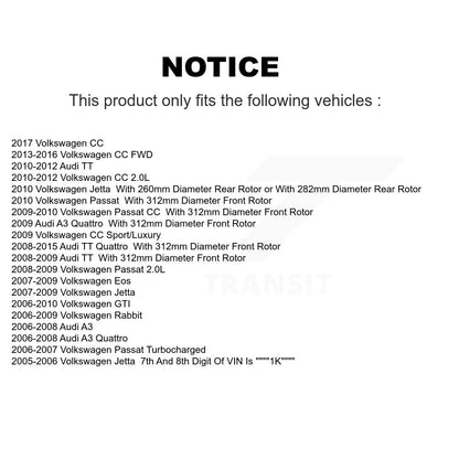 Semi-Metallic Ceramic Disc Brake Pads Front Rear Kit For Volkswagen Jetta Rabbit