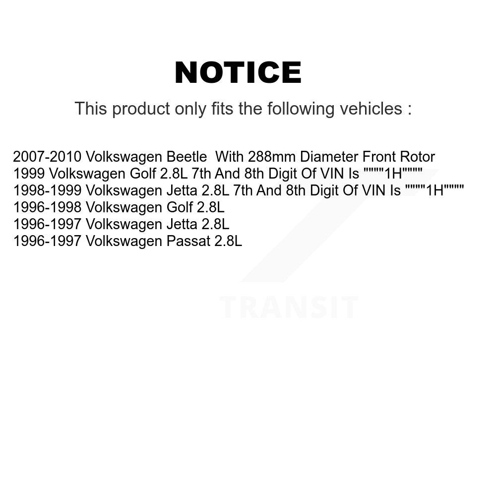 Semi-Metallic Disc Brake Pads Front Rear Kit For Volkswagen Beetle Jetta Golf