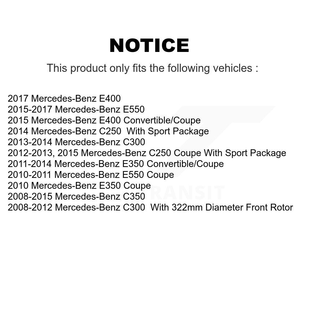 Semi-Metallic Disc Brake Pads Front Rear Kit For Mercedes-Benz C300 E350 C350