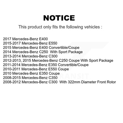 Semi-Metallic Disc Brake Pads Front Rear Kit For Mercedes-Benz C300 E350 C350