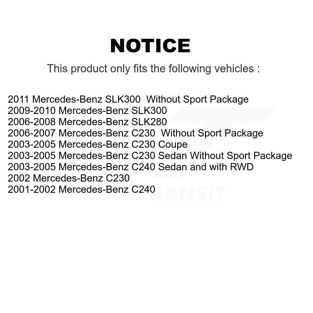 Semi-Metallic Disc Brake Pads Front Rear Kit For Mercedes-Benz C230 C240 SLK280