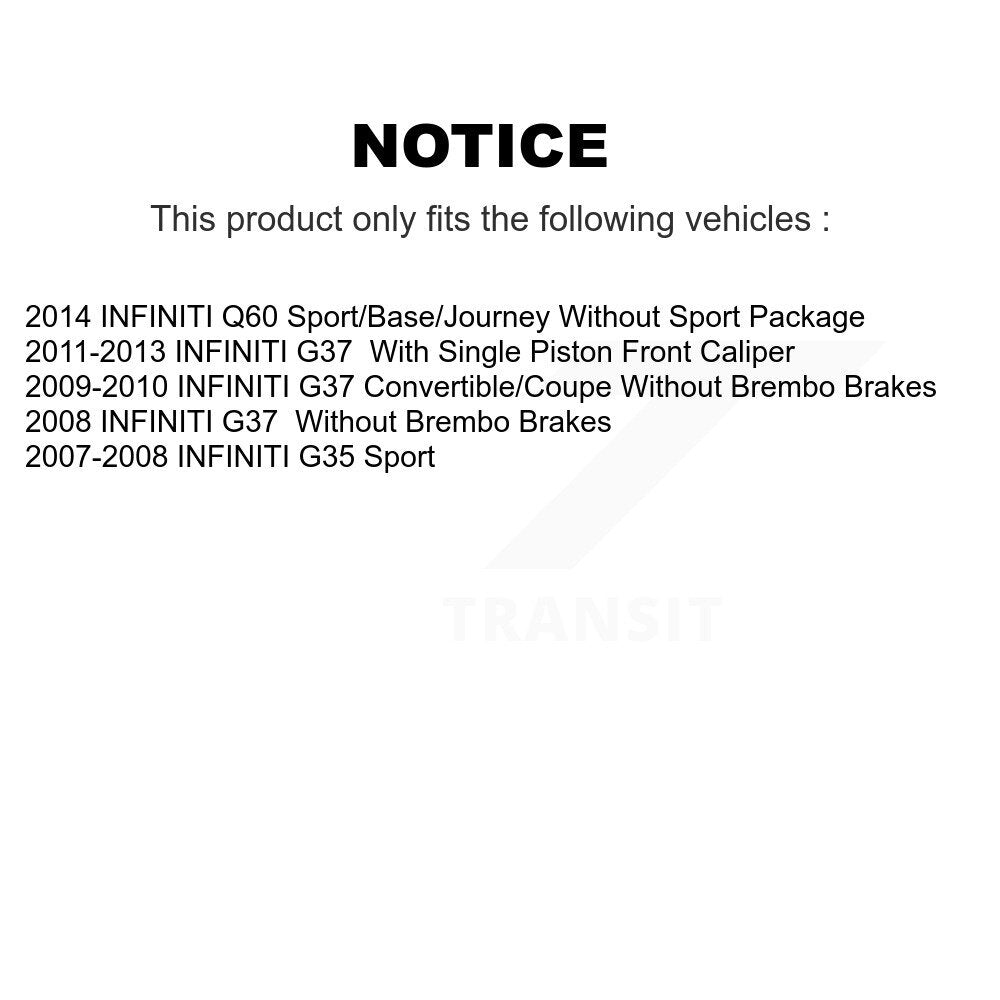 Ceramic Disc Brake Pads Front Rear Kit For INFINITI G37 G35 Q60