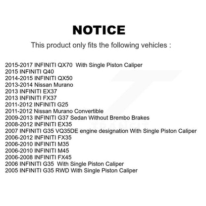 Semi-Metallic Ceramic Disc Brake Pads Front Rear Kit For INFINITI Nissan Murano