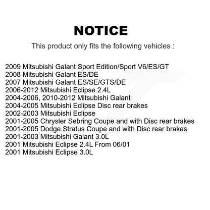 Ceramic Disc Brake Pads Front Rear Kit For Mitsubishi Chrysler Sebring Eclipse