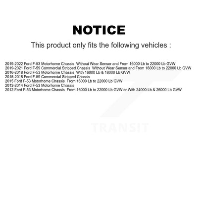 Semi-Metallic Disc Brake Pads Front Rear Kit For Ford F-53 Motorhome Chassis