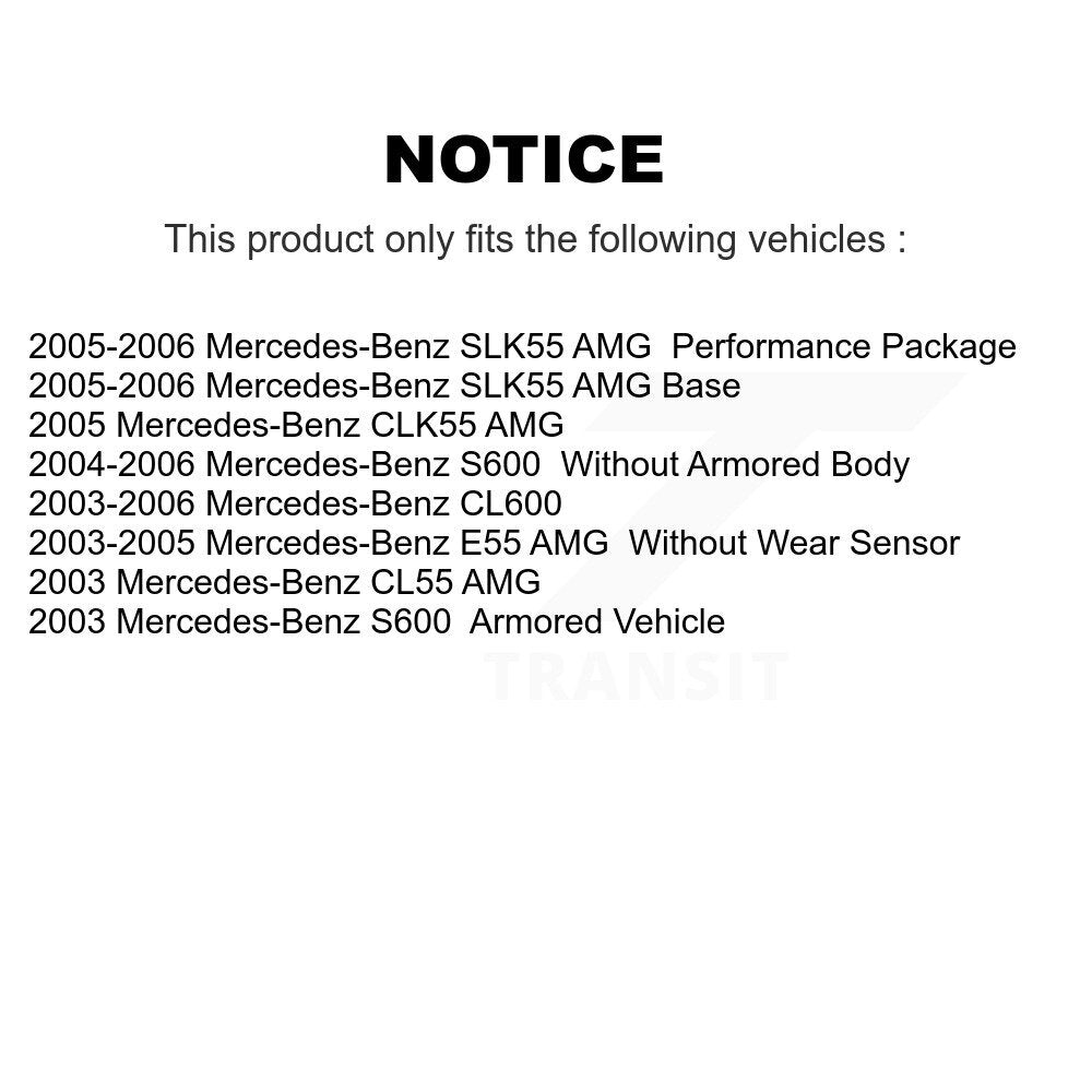 Semi-Metallic Disc Brake Pads Front Rear Kit For Mercedes-Benz SLK55 AMG E55