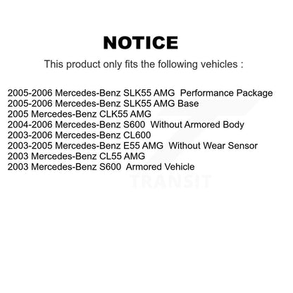Semi-Metallic Disc Brake Pads Front Rear Kit For Mercedes-Benz SLK55 AMG E55