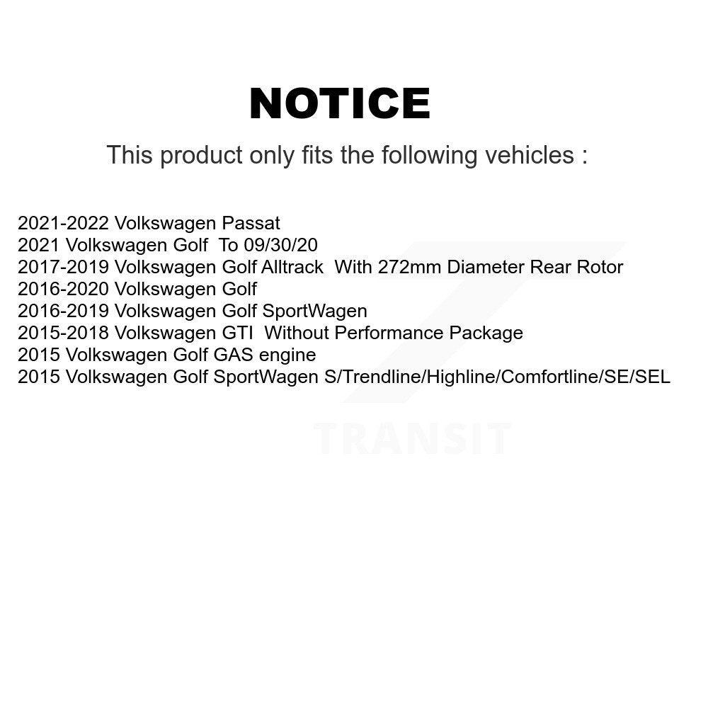 Ceramic Disc Brake Pads Front Rear Kit For Volkswagen Golf SportWagen GTI Passat