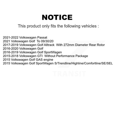 Ceramic Disc Brake Pads Front Rear Kit For Volkswagen Golf SportWagen GTI Passat
