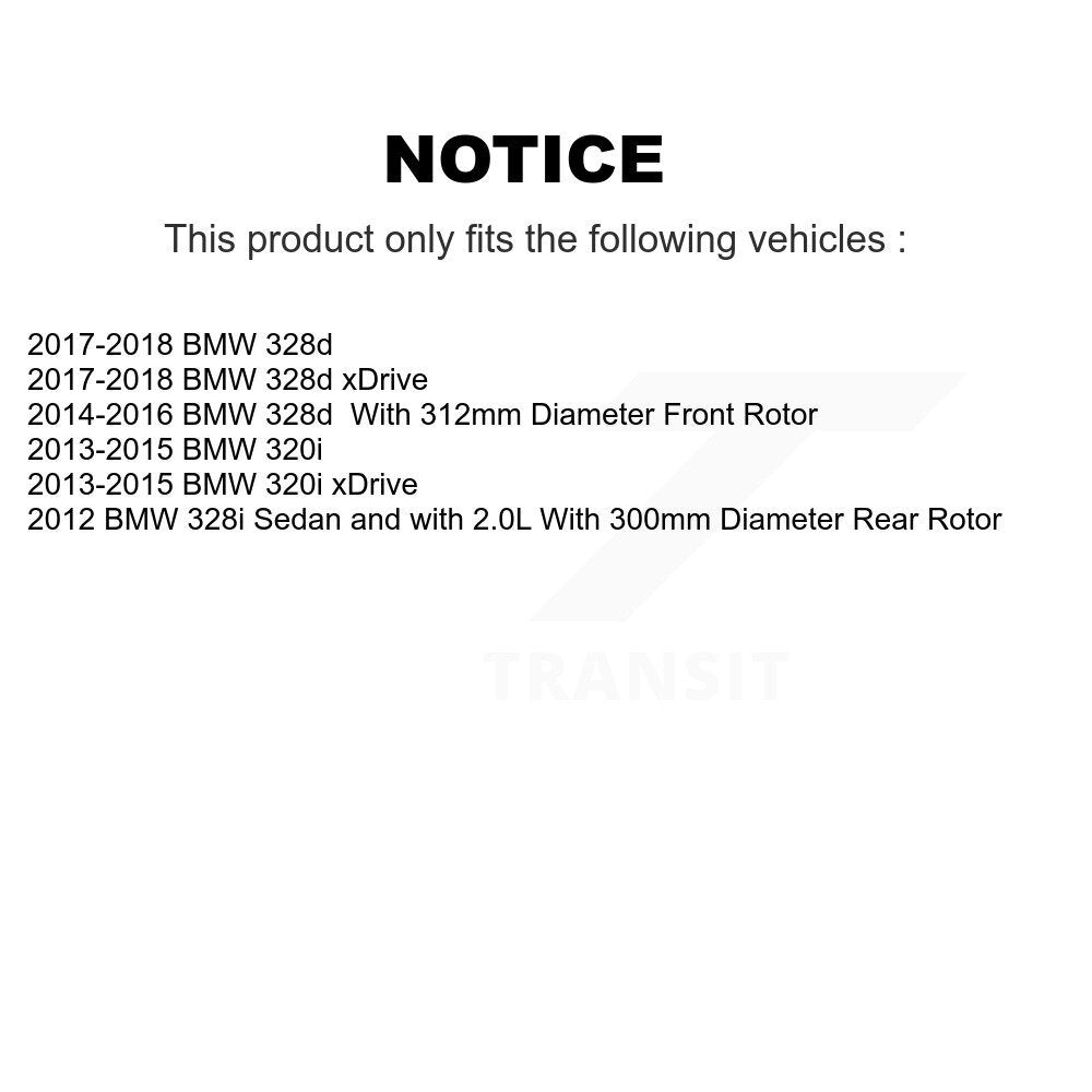 Semi-Metallic Disc Brake Pads Front Rear Kit For BMW 320i xDrive 328i 328d