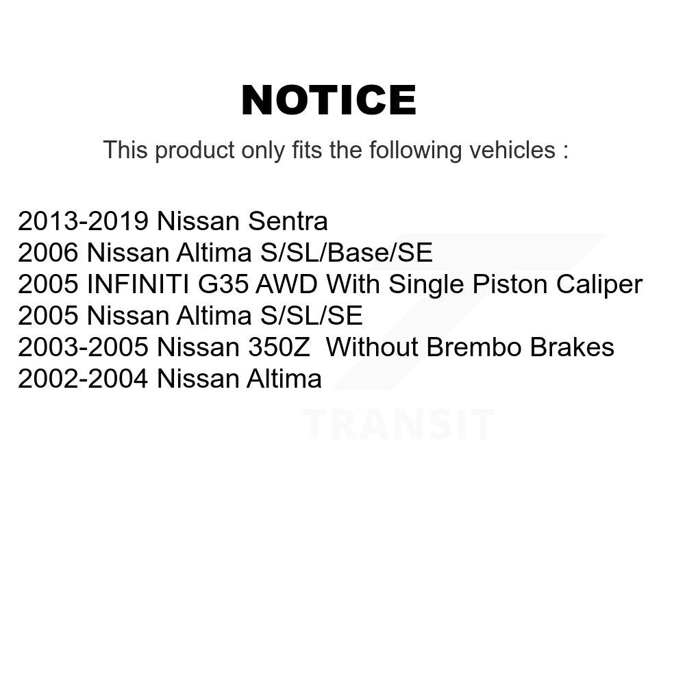 Ceramic Disc Brake Pads Front Rear Kit For Nissan Sentra Altima 350Z INFINITI